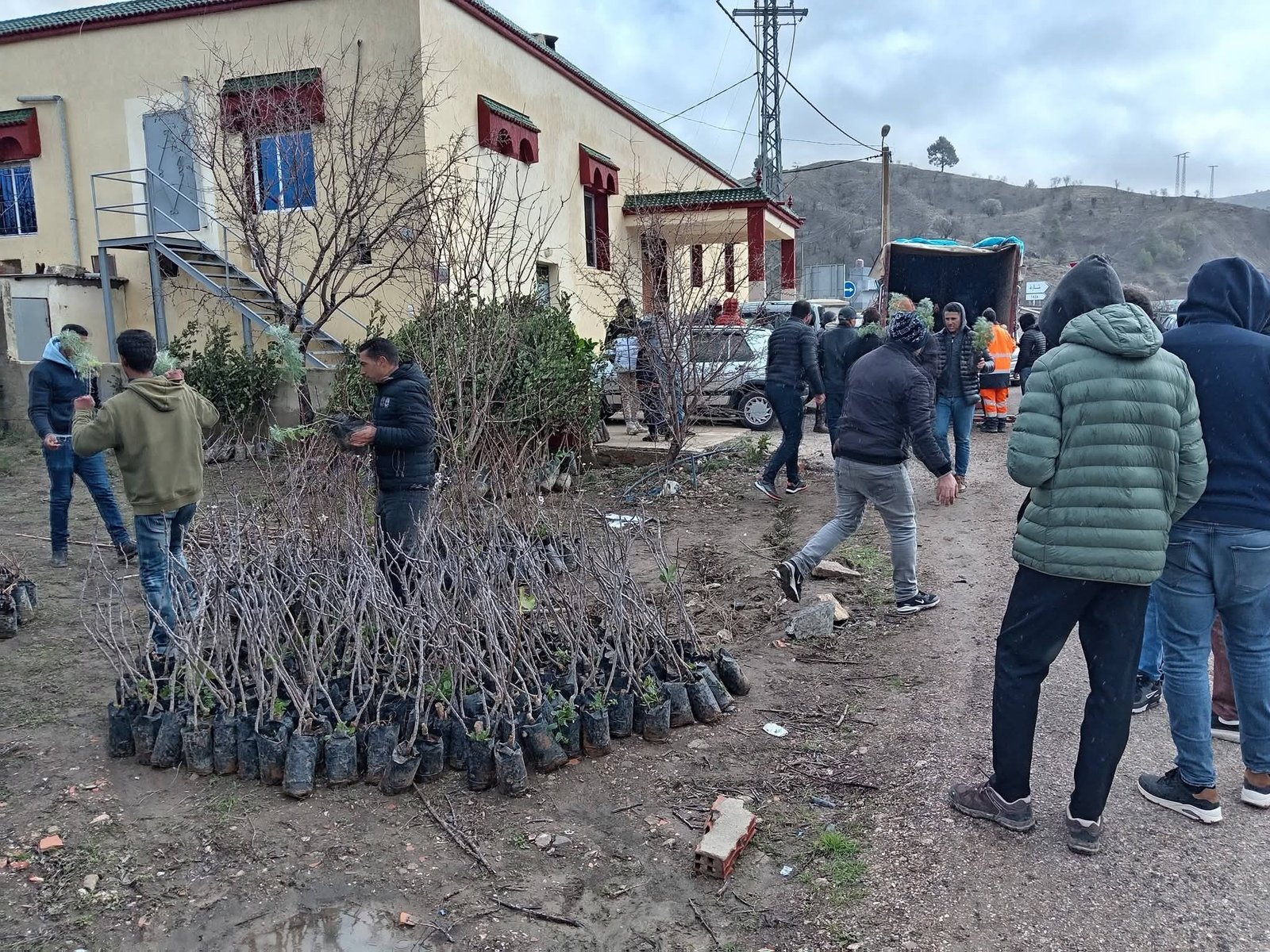 L'association Perma-Rif distribue des arbres et des plants fruitiers « Tizi Indra » dans les environs d'Abouqbaten.